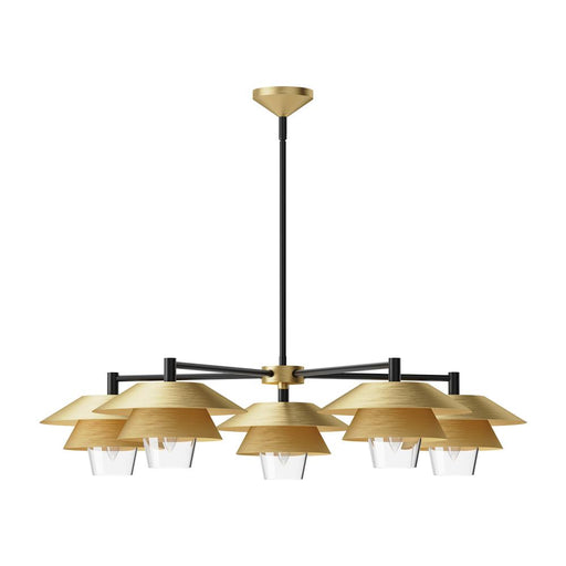 Alora Tetsu 38-in Brushed Gold/Clear Glass 5 Lights Chandeliers