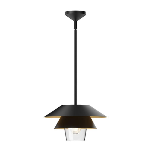 Tetsu 13-in Matte Black/clear Glass 1 Light Pendant | PD475113MBCL