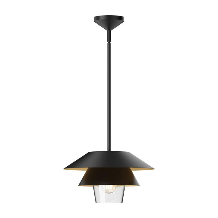 Tetsu 13-in Matte Black/clear Glass 1 Light Pendant | PD475113MBCL