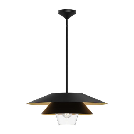 Tetsu 20-in Matte Black/clear Glass 1 Light Pendant | PD475120MBCL