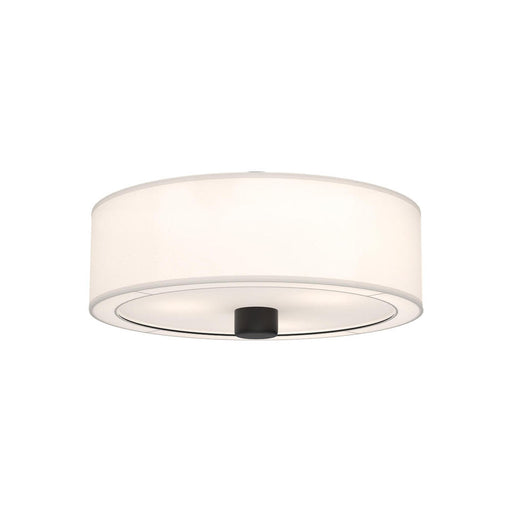 Theo 24-in Matte Black/white Linen 3 Lights Flush Mount | FM547924MBWL