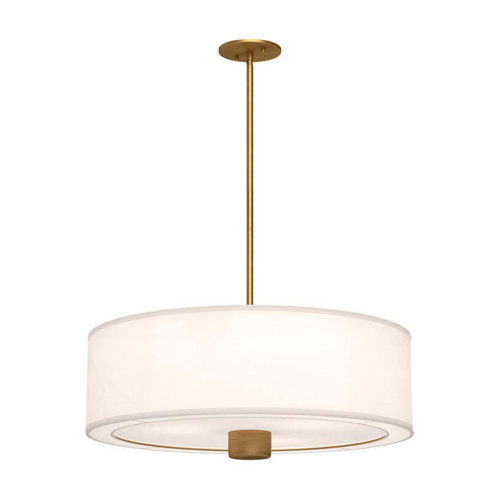 Alora Theo 24-in Aged Gold/White Linen 3 Lights Pendant
