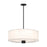 Theo 24-in Matte Black/white Linen 3 Lights Pendant | PD547924MBWL