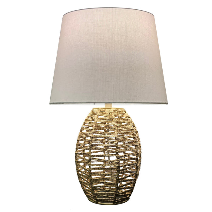 1 Lightt Table Lamp, Nat W/ Wh Shade | TIL-191T-NAT