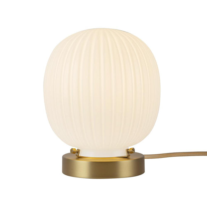 Cherise 7-in Brushed Gold/glossy Ribbed Opal Glass Socket Table Lamp | TL579107BGGR