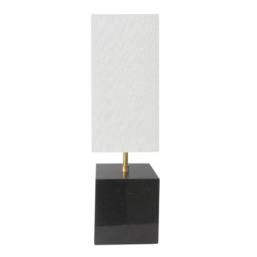 Dainolite 1 Light Incandescent table lamp BK/AGB, White Shade