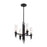 Alora Torres 18-in Clear Ribbed Glass/Matte Black 4 Lights Chandeliers