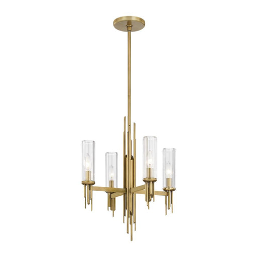Alora Torres 18-in Ribbed Glass/Vintage Brass 4 Lights Chandeliers