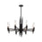 Alora Torres 36-in Clear Ribbed Glass/Matte Black 8 Lights Chandeliers
