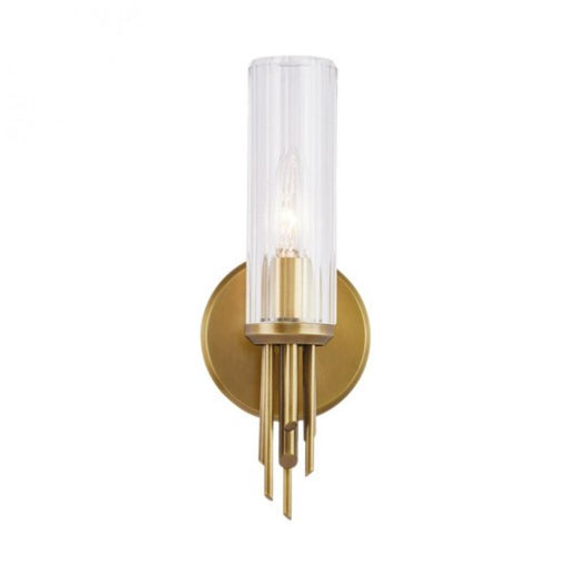 Alora Torres 3-in Ribbed Glass/Vintage Brass 1 Light Wall/Vanity