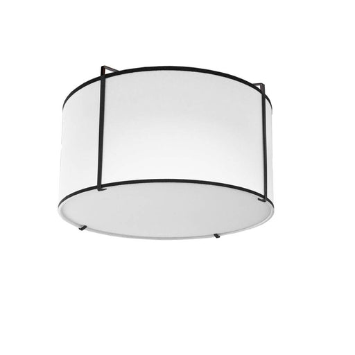  2 Light  Drum Flush Mount Black White Shade W/790 Diff | TRA-121FH-BK-WH