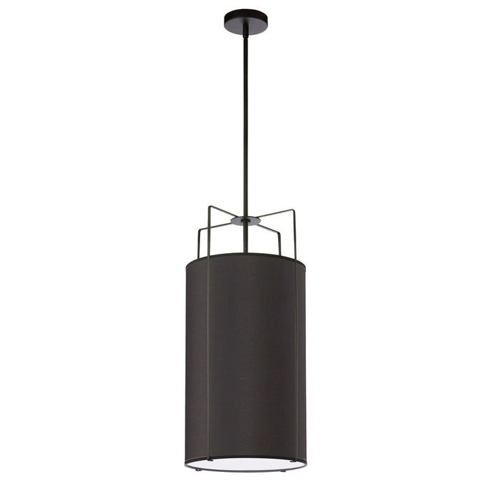  4 Light  Drum Pendant Bk Shade W/790diff | TRA-124P-BK