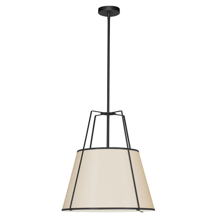 1lt Trapezoid Pendant Black/crm Shade W/790 Diff | TRA-1P-BK-CRM