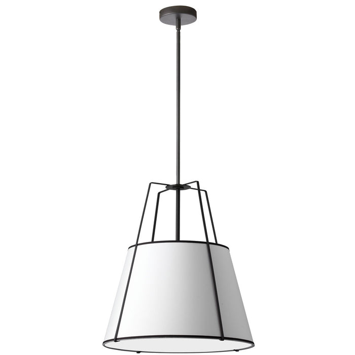 1lt Trapezoid Pendant, Mb With Wh Shade | TRA-1P-BK-WH