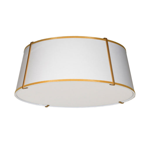  4 Light  Trapezoid Flush Mount, Gld With Wh Shade | TRA-224FH-GLD-WH