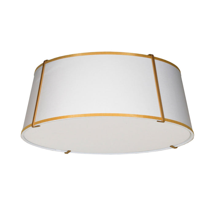  4 Light  Trapezoid Flush Mount, Gld With Wh Shade | TRA-224FH-GLD-WH