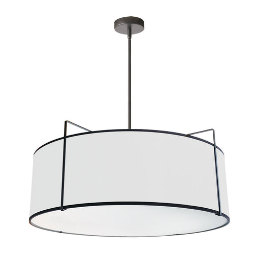  4 Light  Drum Pendant Black/white Shade W/790 Diff | TRA-244P-BK-WH