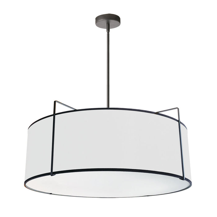 4 Light  Drum Pendant Black/white Shade W/790 Diff | TRA-244P-BK-WH