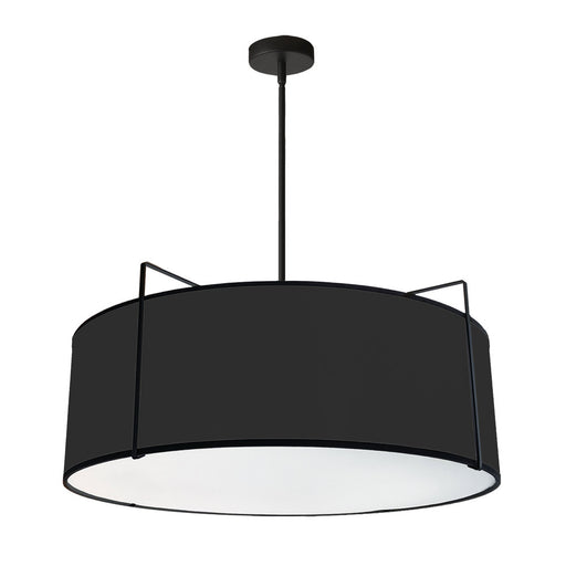  4 Light  Drum Pendant Bk Shade W/790diff | TRA-244P-BK