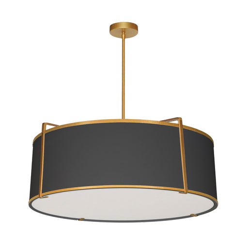  4 Light  Drum Pendant Gld/bk Shade W/790diff | TRA-244P-GLD-BK