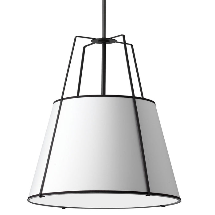 4 Light Trapezoid Pendant Wh Shade With 790 Diff | TRA-304P-BK-WH