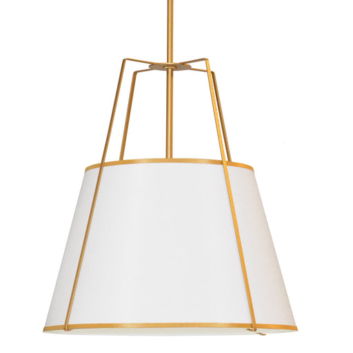 4 Light  Trapezoid Pendant Wh Shade W/ 790 Diff | TRA-304P-GLD-WH