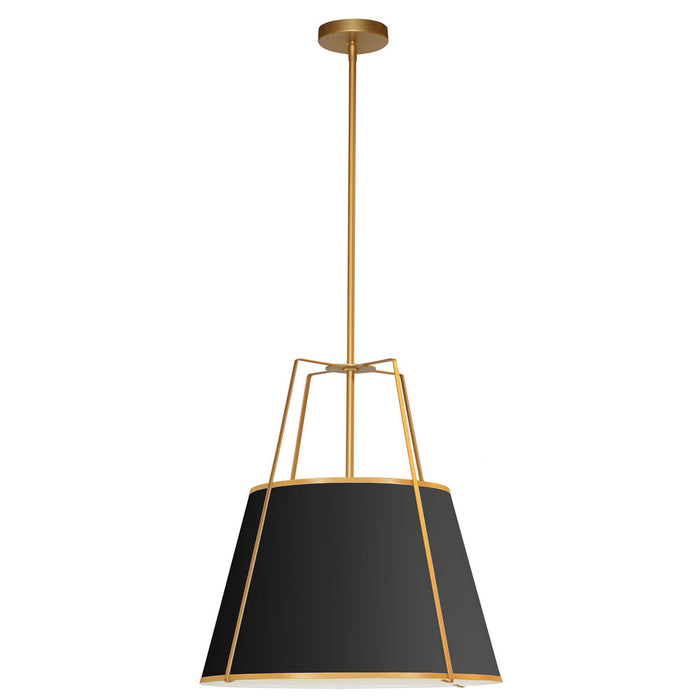  3 Light  Trapezoid Pendant Gld/bk Shade W/790diff | TRA-331P-GLD-BK