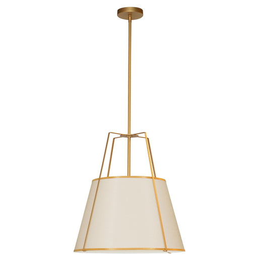  3 Light  Trapezoid Pendant Gld/crm Shade W/ 790 Diff | TRA-331P-GLD-CRM