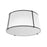  3 Light  Trapezoid Flush Mount, Mb With Wh Shade | TRA-3FH-BK-WH