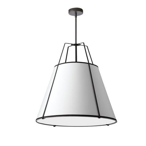  3 Light  Trapezoid Pendant Bk/wh Shade W/790 Diff | TRA-3P-BK-WH