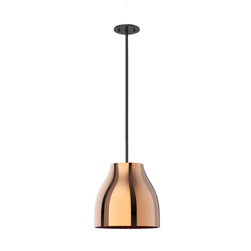 Trinity 12-in Black/copper Led Pendant | PD62012-BK/CP