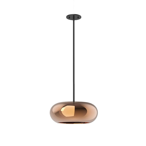 Trinity 14-in Black/copper Led Pendant | PD62014-BK/CP