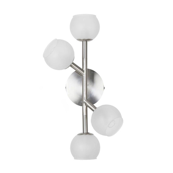 Dainolite 4 Lights Halogen Wall Sconce Satin Chrome Frosted Glass