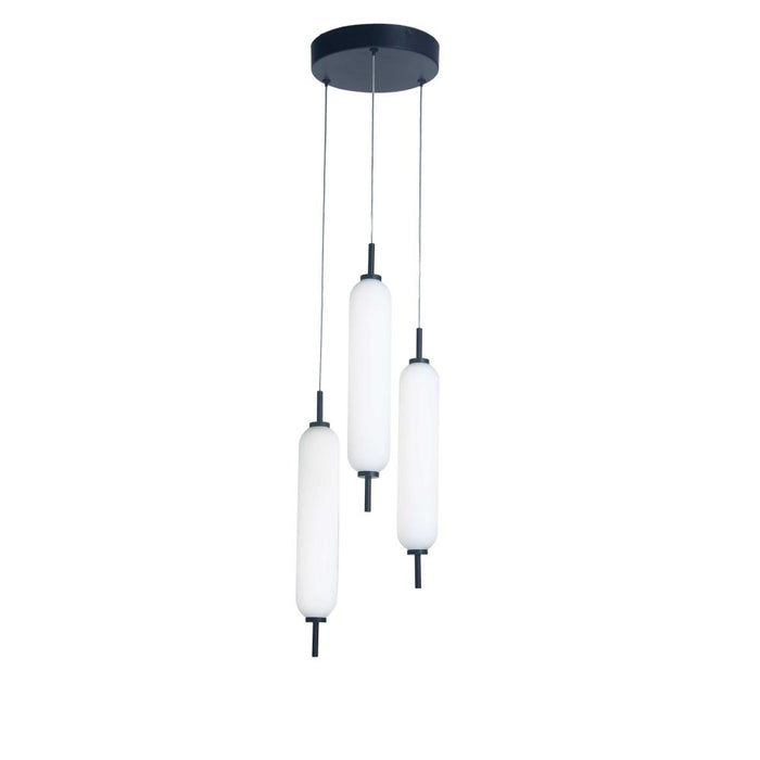 30w Multi Pendant, Mb W/ Wh Opal Glass | TYA-1230LEDP-MB