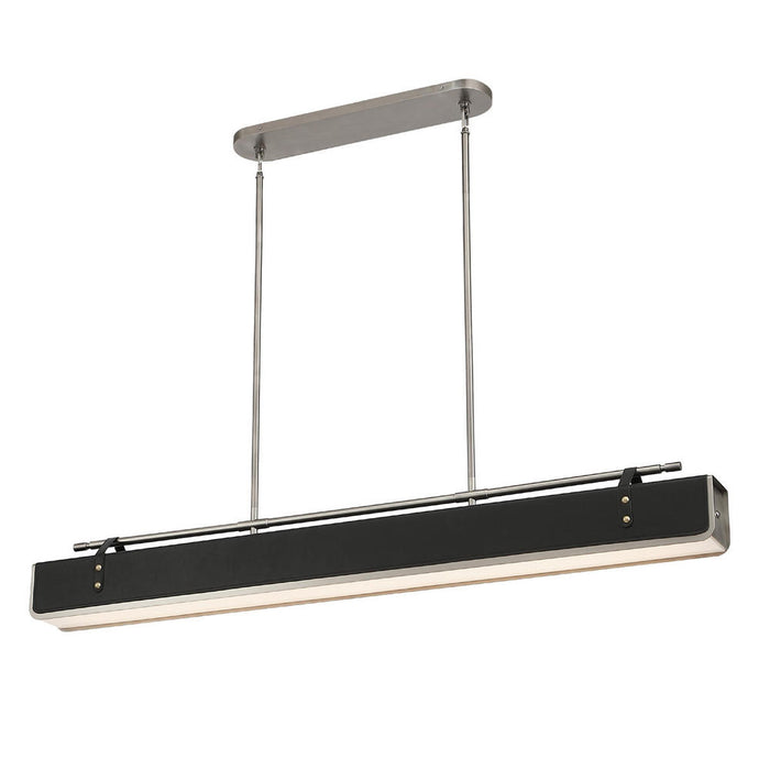 Valise 60-in Aged Nickel/tuxedo Leather Led Pendant | PD307960ANTL