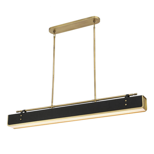 Valise 60-in Vintage Brass/tuxedo Leather Led Pendant | PD307960VBTL
