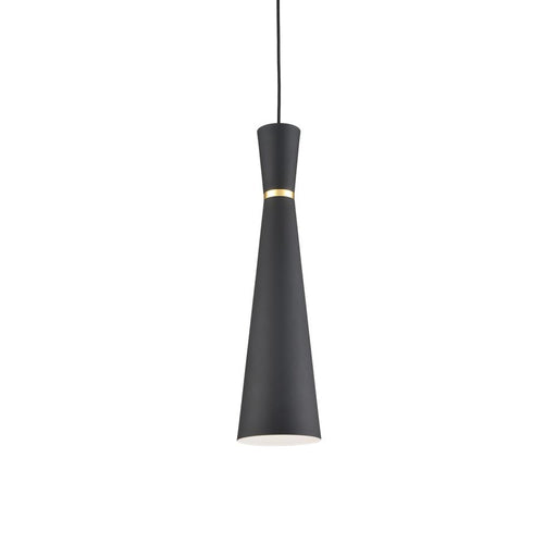 Vanderbilt 6-in Black With Gold Detail 1 Light Pendant | 493206-BK/GD