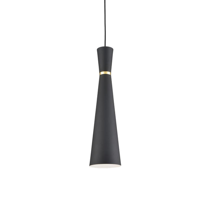 Vanderbilt 6-in Black With Gold Detail 1 Light Pendant | 493206-BK/GD