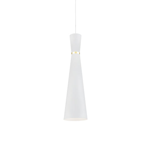 Vanderbilt 6-in White With Gold Detail 1 Light Pendant | 493206-WH/GD