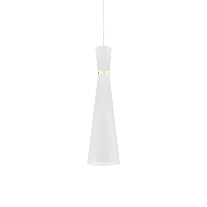 Vanderbilt 6-in White With Gold Detail 1 Light Pendant | 493206-WH/GD