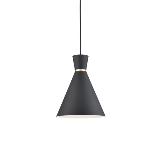 Vanderbilt 10-in Black With Gold Detail 1 Light Pendant | 493210-BK/GD