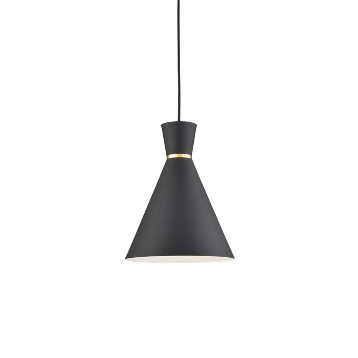 Vanderbilt 10-in Black With Gold Detail 1 Light Pendant | 493210-BK/GD