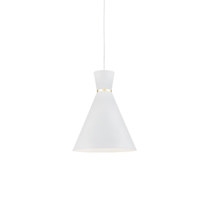 Vanderbilt 10-in White With Gold Detail 1 Light Pendant | 493210-WH/GD