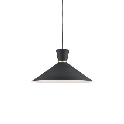 Vanderbilt 16-in Black With Gold Detail 1 Light Pendant | 493216-BK/GD