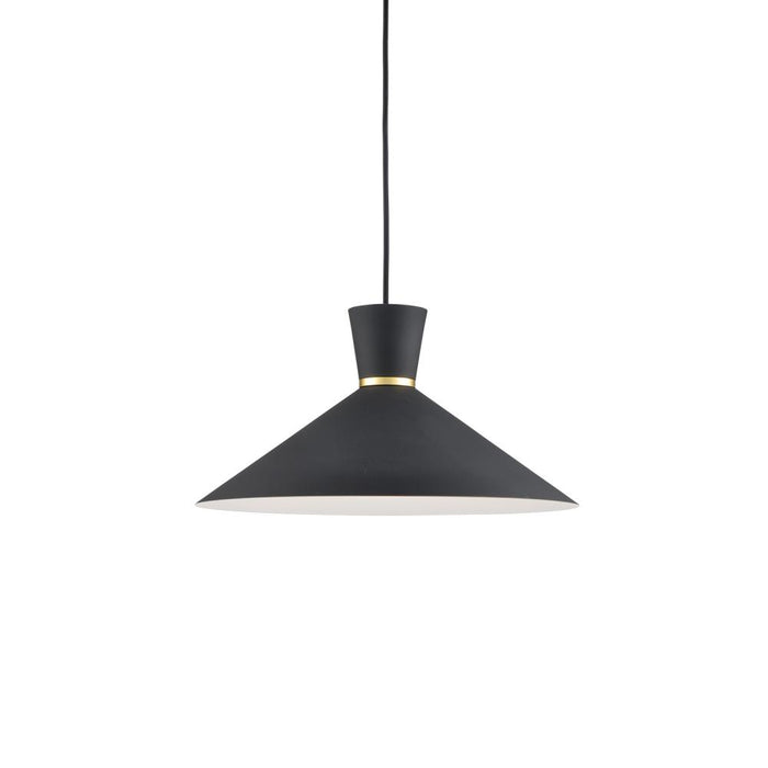 Vanderbilt 16-in Black With Gold Detail 1 Light Pendant | 493216-BK/GD