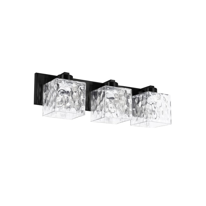  3 Light  Vanity, Mb W/ Clr Water Glass | VED-223W-MB-CLR