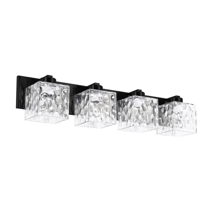  4 Light  Vanity, Mb W/ Clr Water Glass | VED-294W-MB-CLR