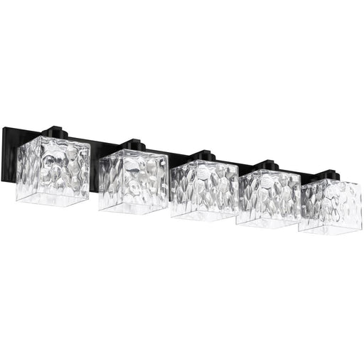  5 Light  Vanity, Mb W/ Clr Water Glass | VED-365W-MB-CLR