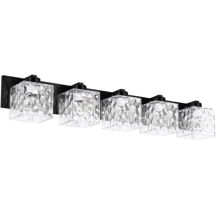  5 Light  Vanity, Mb W/ Clr Water Glass | VED-365W-MB-CLR