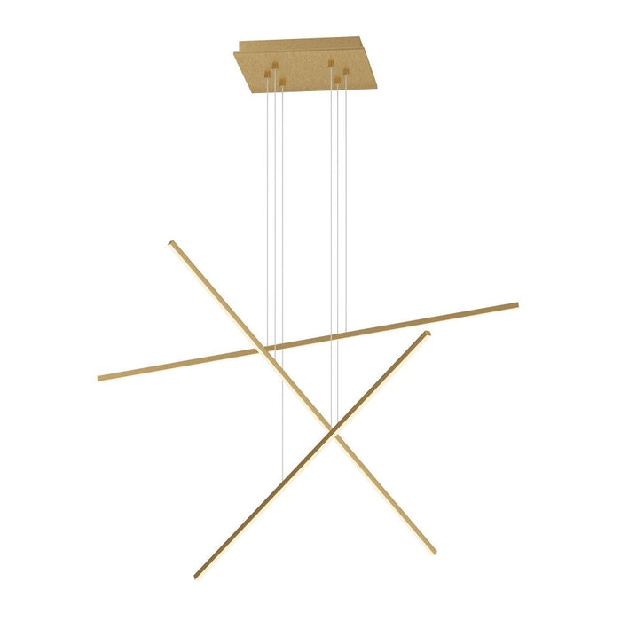 Vega Minor 3 Head Brushed Gold Led Multi Pendant | MP18203-BG